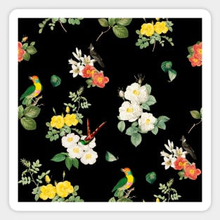 Tropical Bird Garden Dark Magnet